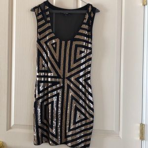 Express Dress black with rose gold sequin